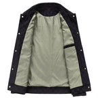 R&B | Faux Suede Karierte Jacke mit Druckknopfverschluss