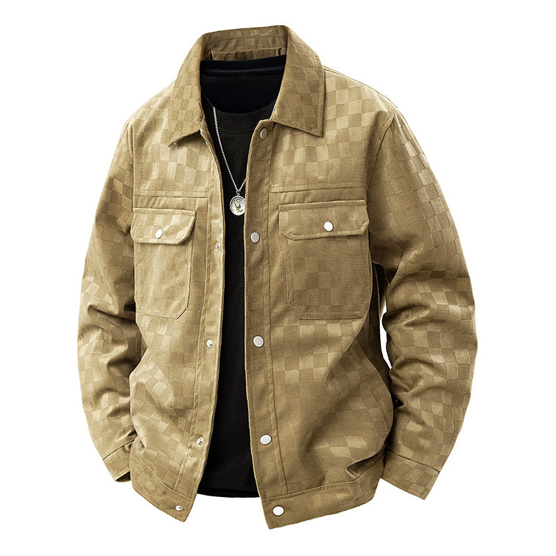R&B | Faux-Suede-Jacke mit Kariertem Muster