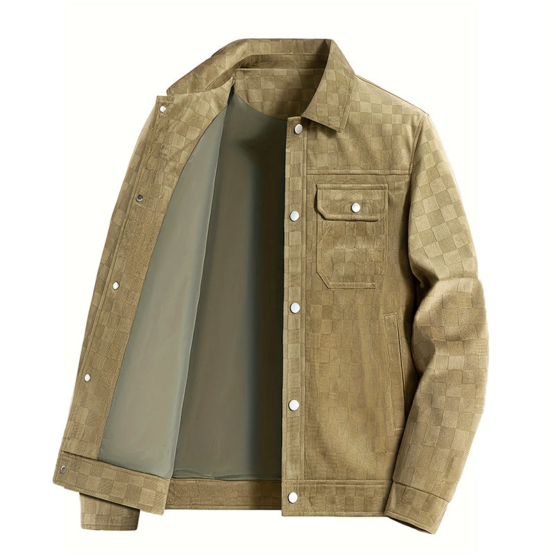 R&B | Faux-Suede-Jacke mit Kariertem Muster
