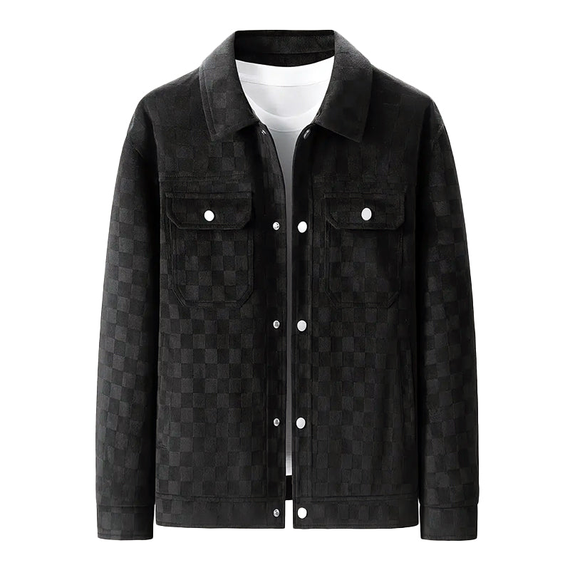 R&B | Faux-Suede-Jacke mit Kariertem Muster
