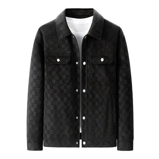 R&B | Faux-Suede-Jacke mit Kariertem Muster