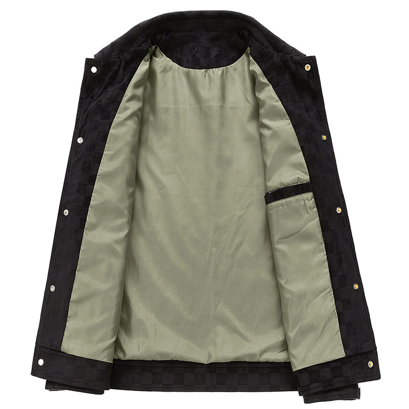 R&B | Faux-Suede-Jacke mit Kariertem Muster