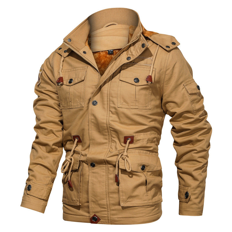 R&B | Militärstil Baumwolljacke mit Fleece-Futter