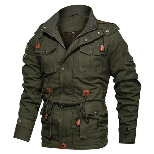 R&B | Militärstil Baumwolljacke mit Fleece-Futter