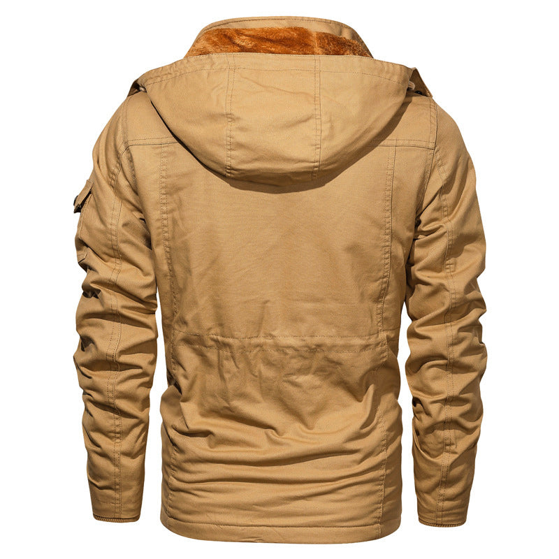 R&B | Militärstil Baumwolljacke mit Fleece-Futter
