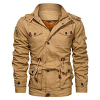R&B | Militärstil Baumwolljacke mit Fleece-Futter