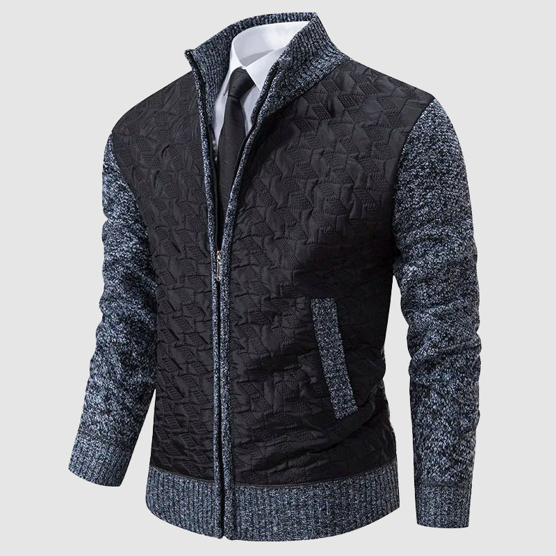 R&B | Gestepptes Strickjacke mit Stehkragen