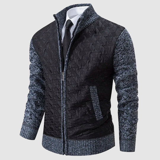 R&B | Gestepptes Strickjacke mit Stehkragen