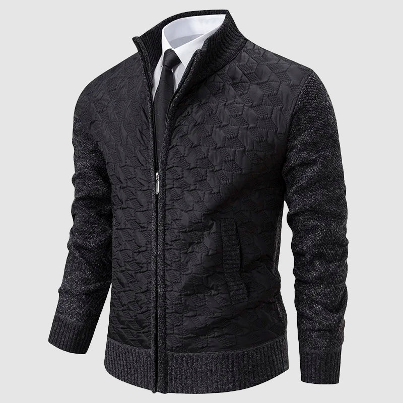 R&B | Gestepptes Strickjacke mit Stehkragen