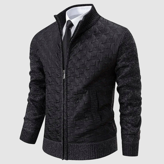 R&B | Gestepptes Strickjacke mit Stehkragen
