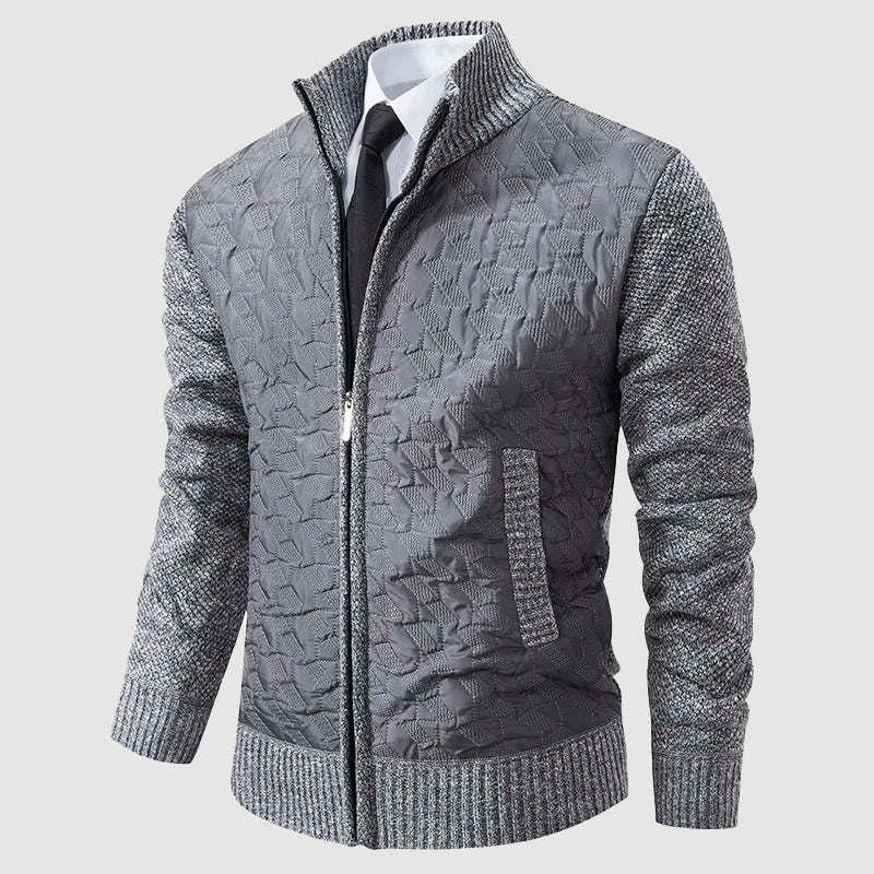 R&B | Gestepptes Strickjacke mit Stehkragen