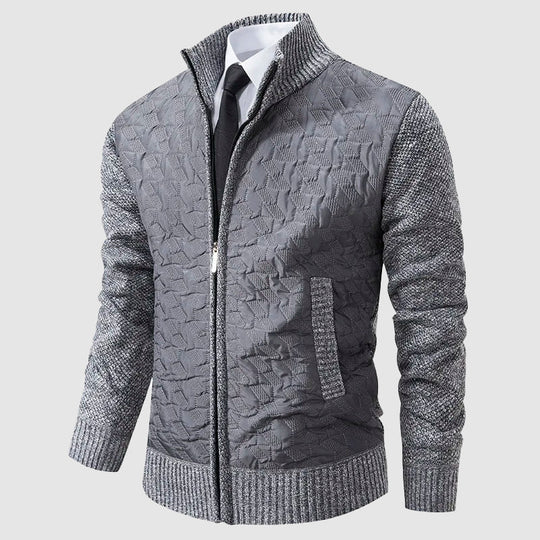R&B | Gestepptes Strickjacke mit Stehkragen