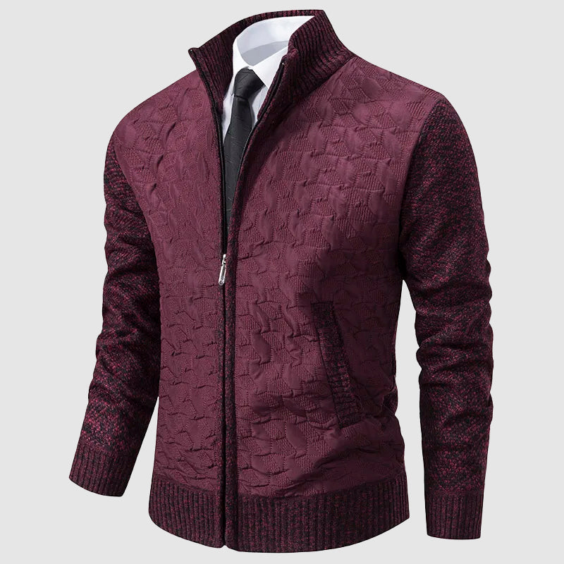 R&B | Gestepptes Strickjacke mit Stehkragen