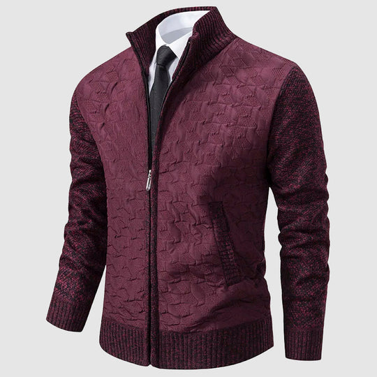 R&B | Gestepptes Strickjacke mit Stehkragen