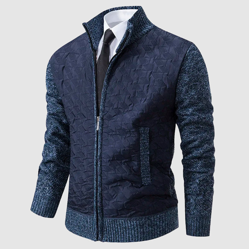 R&B | Gestepptes Strickjacke mit Stehkragen