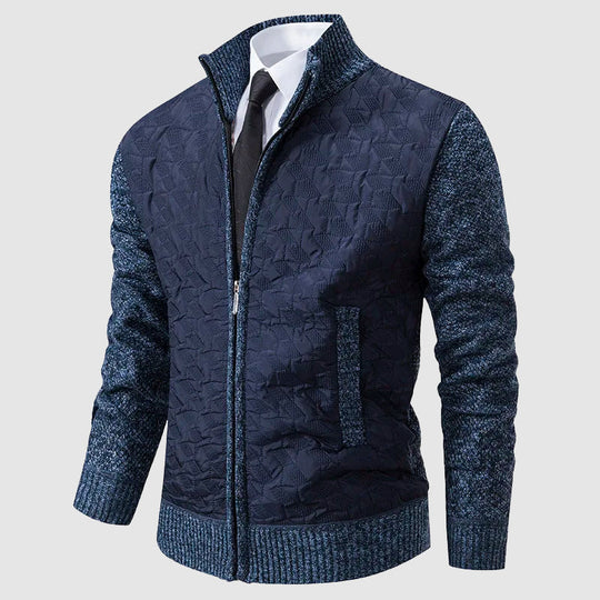 R&B | Gestepptes Strickjacke mit Stehkragen