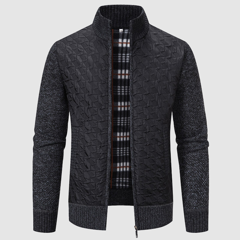 R&B | Gestepptes Strickjacke mit Stehkragen