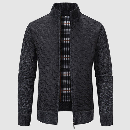 R&B | Gestepptes Strickjacke mit Stehkragen