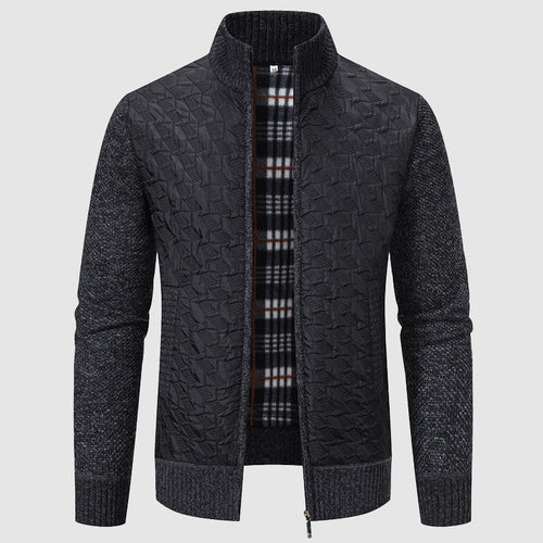 R&B | Gestepptes Strickjacke mit Stehkragen