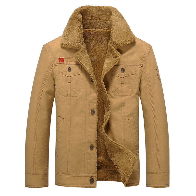 R&B | Sherpa-Futter Baumwolljacke mit Knopfverschluss