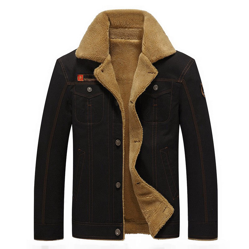 R&B | Sherpa-Futter Baumwolljacke mit Knopfverschluss