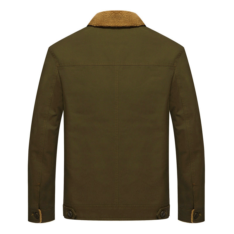 R&B | Sherpa-Futter Baumwolljacke mit Knopfverschluss