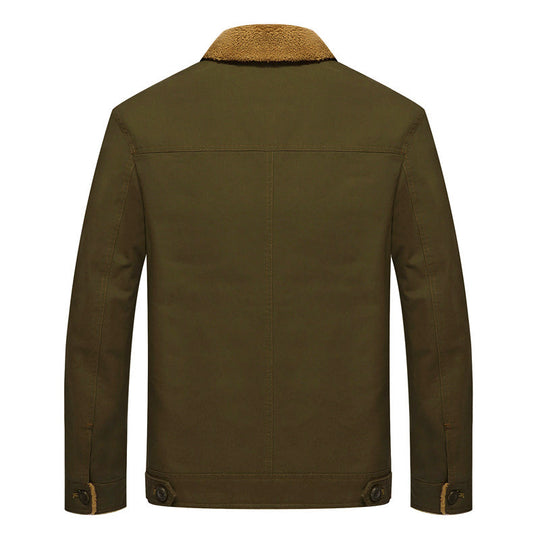R&B | Sherpa-Futter Baumwolljacke mit Knopfverschluss