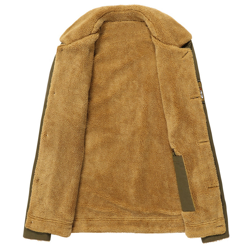 R&B | Sherpa-Futter Baumwolljacke mit Knopfverschluss