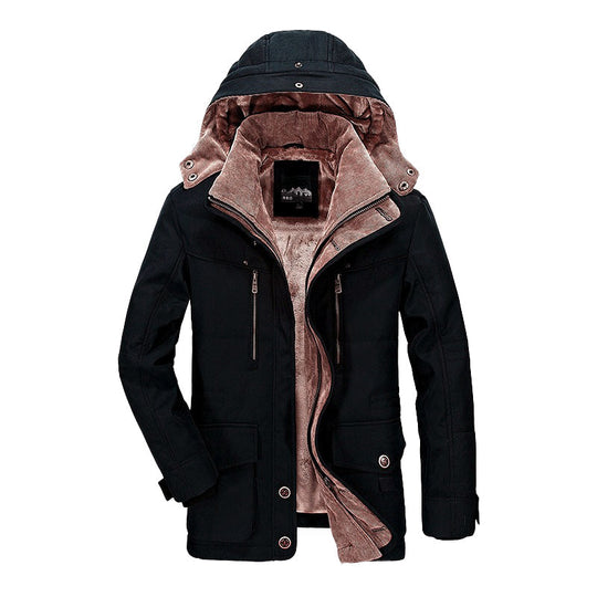 R&B | Winter Kapuzenfleece Gefütterte Gepolsterte Jacke