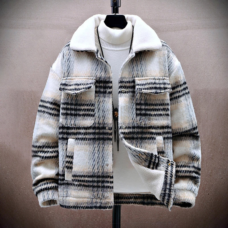 R&B | Winter Plaid Jacke mit Fleece-Innenfutter