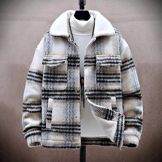 R&B | Winter Plaid Jacke mit Fleece-Innenfutter