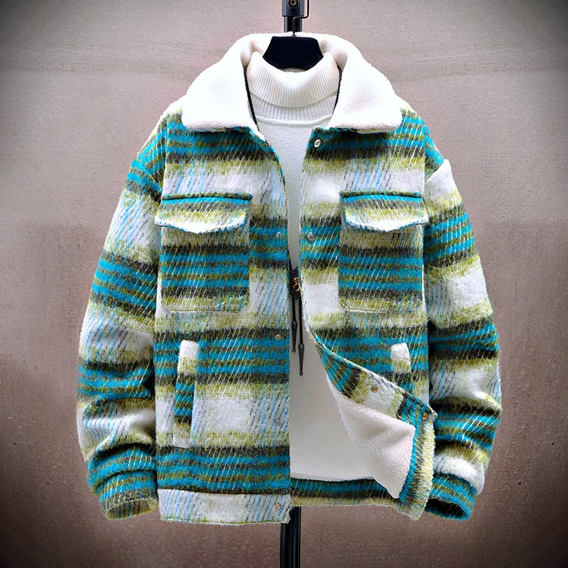R&B | Winter Plaid Jacke mit Fleece-Innenfutter