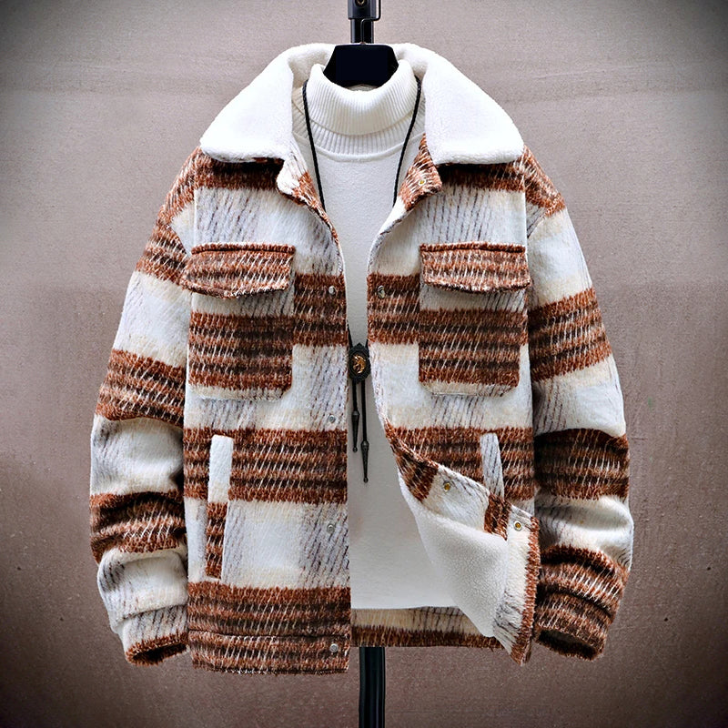 R&B | Winter Plaid Jacke mit Fleece-Innenfutter