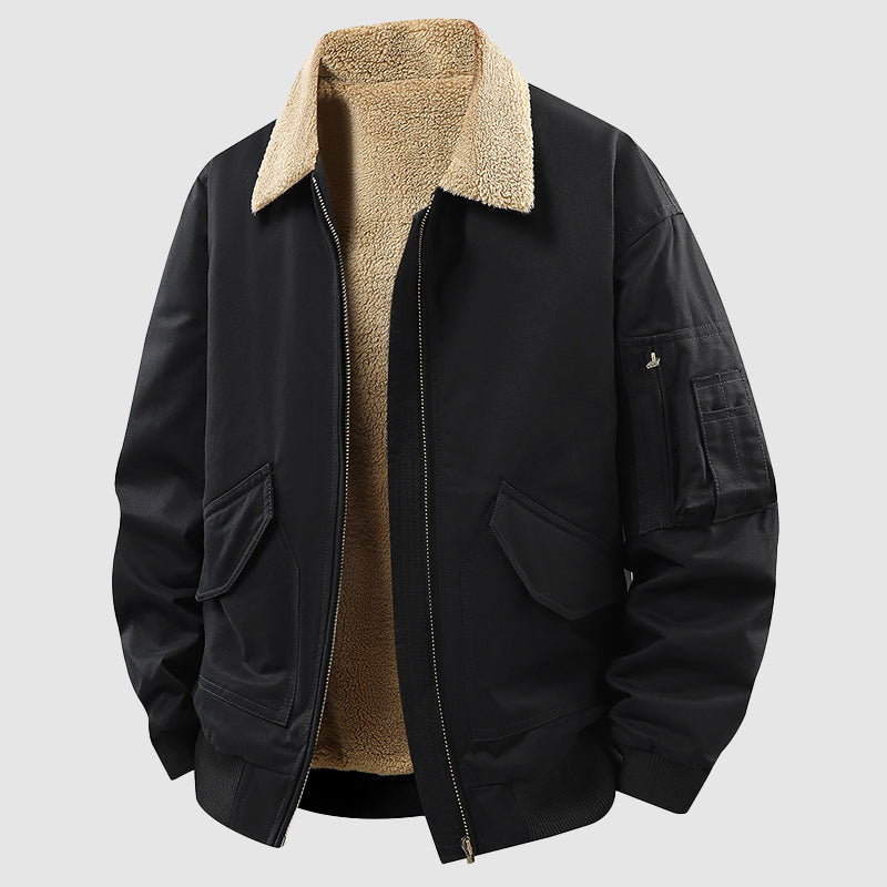 R&B | Winter Dicke Baumwolljacke mit Fleece-Futter