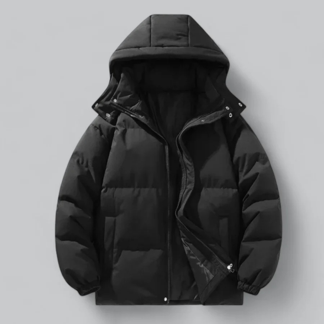 R&B | Stilvolle Herren warme Pufferjacke mit Kapuze für den Winter