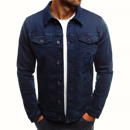 R&B | Slim-Fit Knopfleiste Denim-Jacke