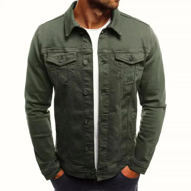 R&B | Slim-Fit Knopfleiste Denim-Jacke