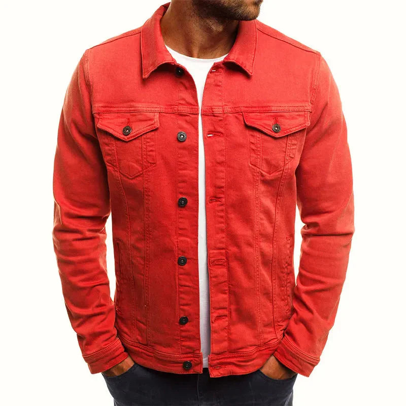R&B | Slim-Fit Knopfleiste Denim-Jacke