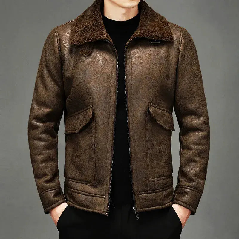 R&B | Vintage Schaffell Pilotjacke