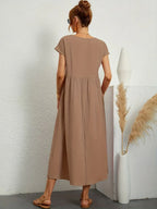 R&B | Casual Elegant Baumwolle und Leinenkleid
