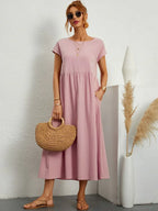 R&B | Casual Elegant Baumwolle und Leinenkleid