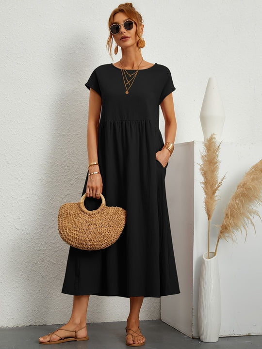 R&B | Rundhalsausschnitt Kleid Elegantes Design für Damen