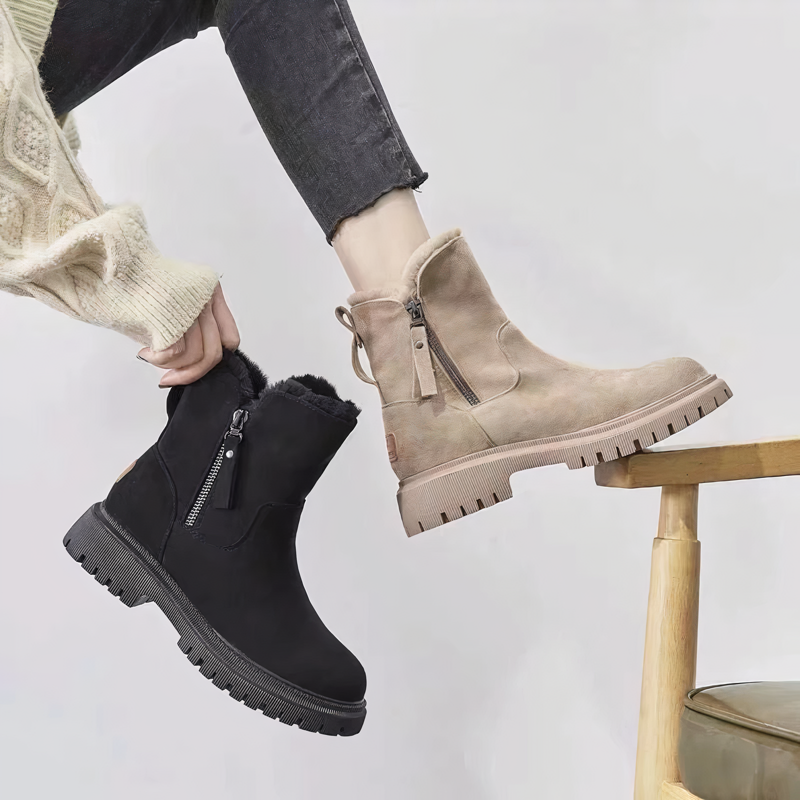 R&B | Knöchelhohe Schneestiefel für Damen – Gemütliches & Stilvolles Winteressenziell