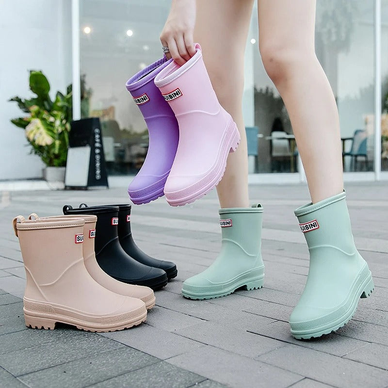 R&B | Mid-Cut Wasserdichte Regenstiefel für Frauen – Stilvoll & Funktional