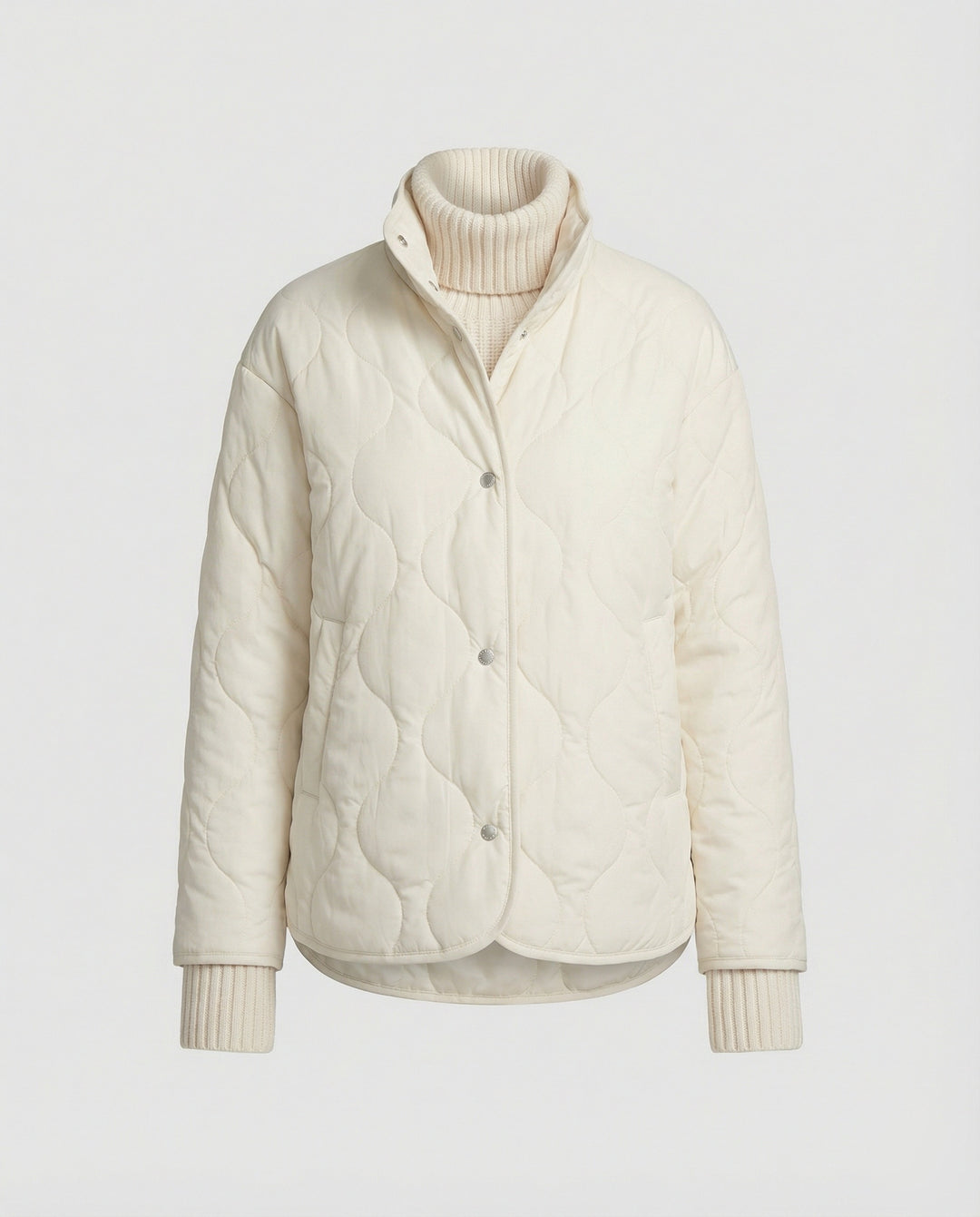 Minimalistische Damen Daunenjacke mit Kapuze in Weiß Leicht und Warm