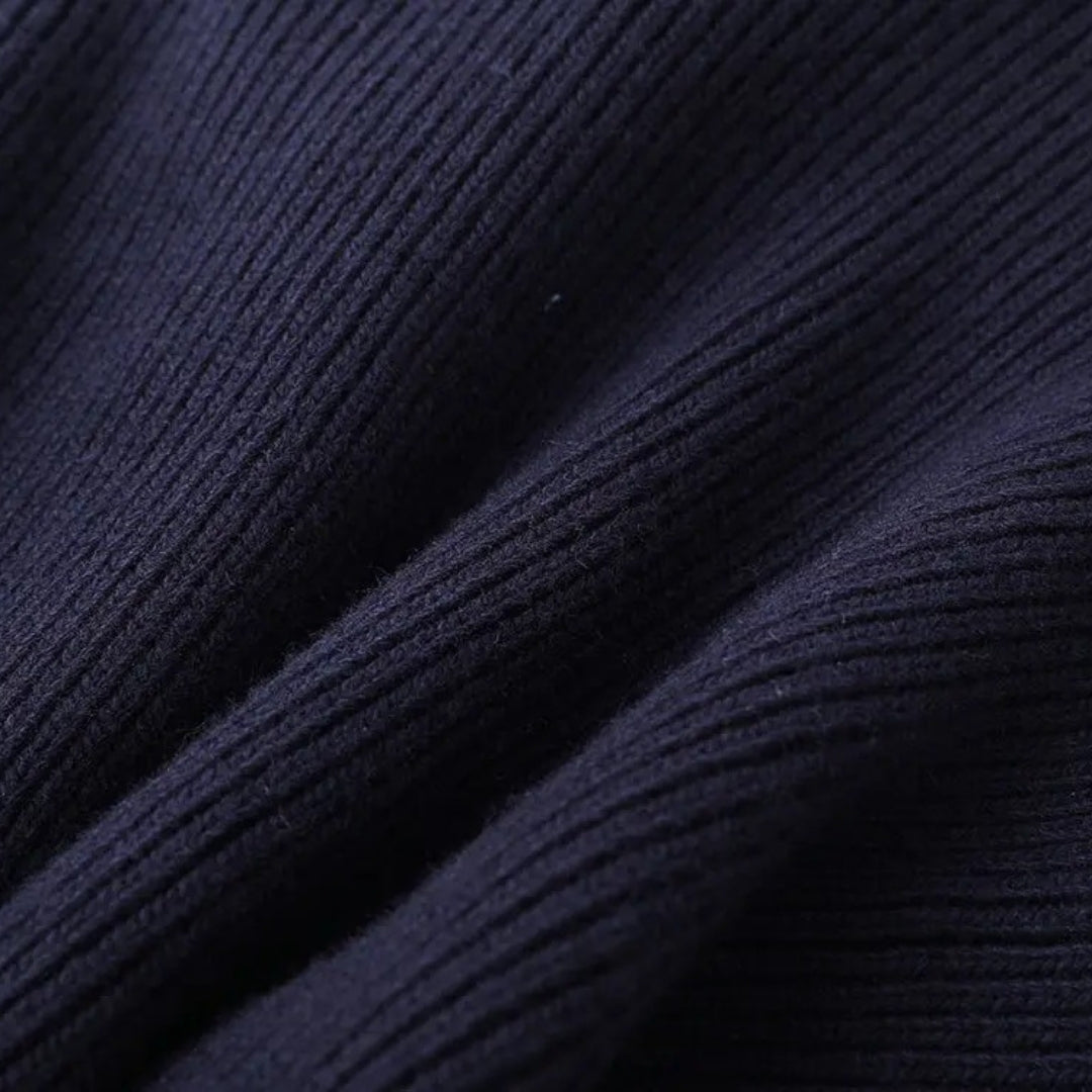 R&B | Pullover mit Denimkragen und Knopfleiste