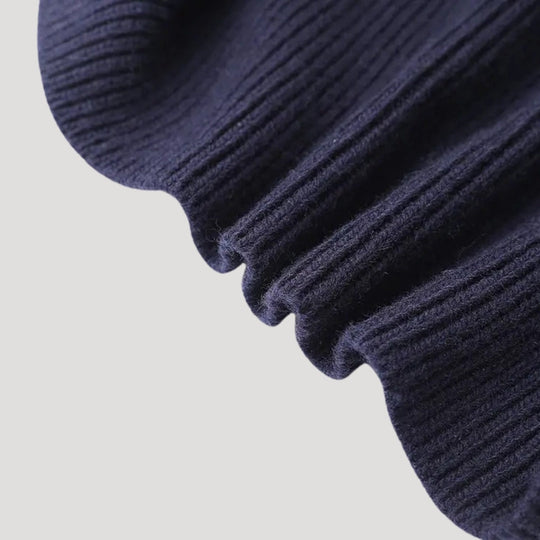 R&B | Pullover mit Denimkragen und Knopfleiste