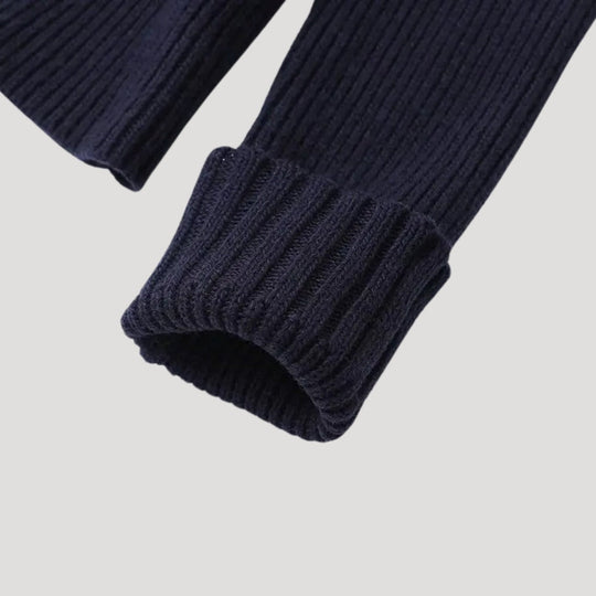 R&B | Pullover mit Denimkragen und Knopfleiste