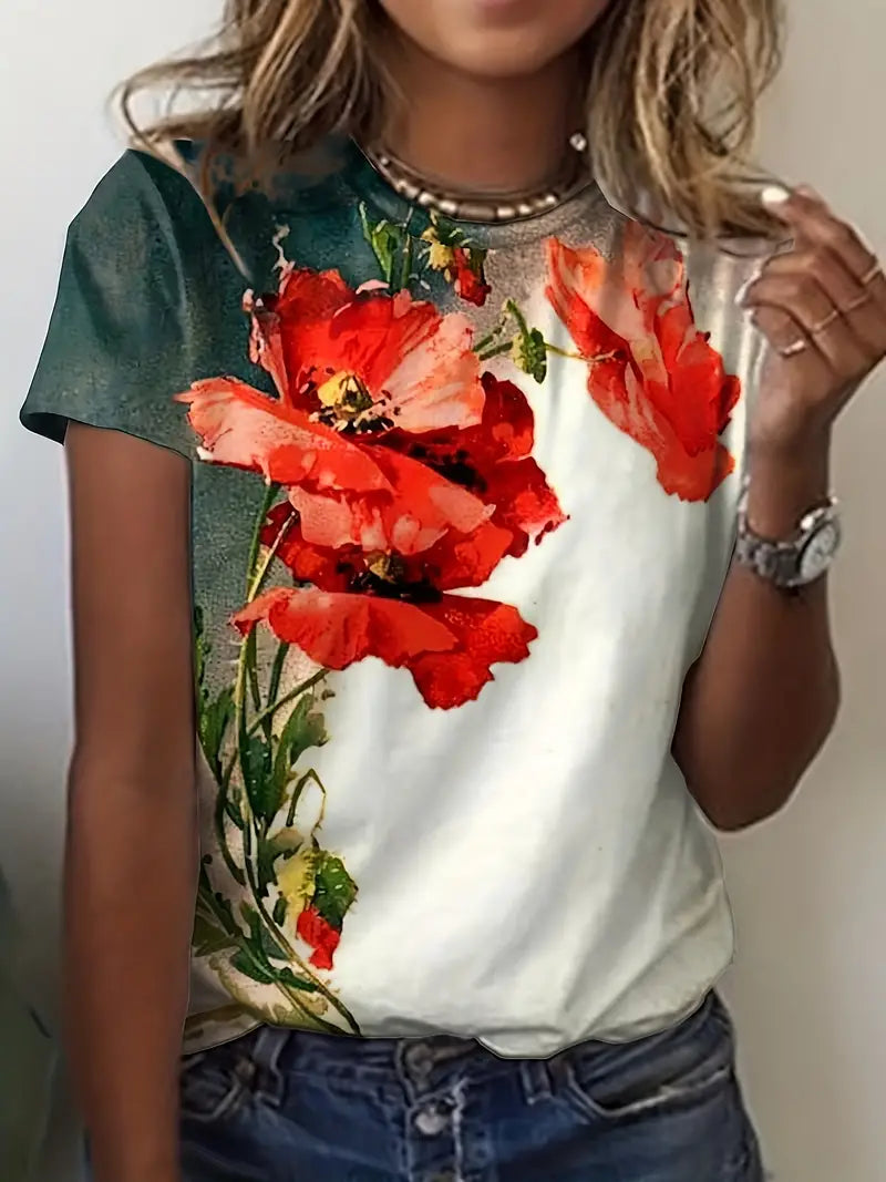 R&B | Lässiges T-Shirt mit Kurzen Ärmeln und Rundem Halsausschnitt für Den Sommer
