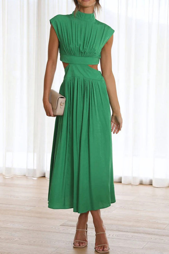 R&B | Mock Neck Cutout Midi Kleid